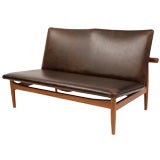 Vintage Finn Juhl Leather & Teak Loveseat