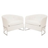 Milo Baughman Leather Club Chairs