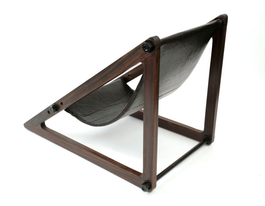 Mid-20th Century Phenomenal Rosewood Brazilian Sling Chair