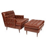 Edward Wormley for Dunbar Leather Chair & Ottoman