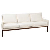 Handsome Rosewood 
Eggshell Upholstered Sofa