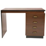 Lacquered Oak and Leather Desk