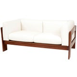 Rosewood and Leather Bastiano Sofa by Scarpa