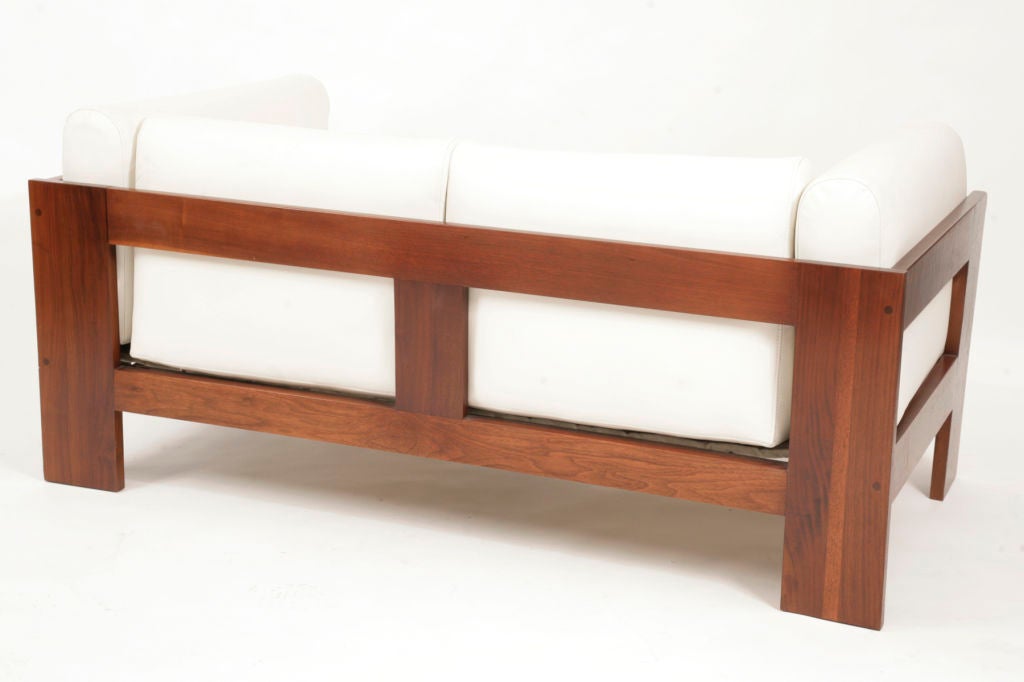 Rosewood and Leather Bastiano Sofa by Scarpa 1