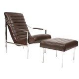Design Institute of America Leather Chair & Ottoman