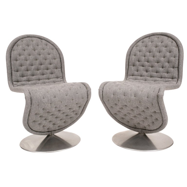Pair of Verner Panton 123 Swivel Chairs