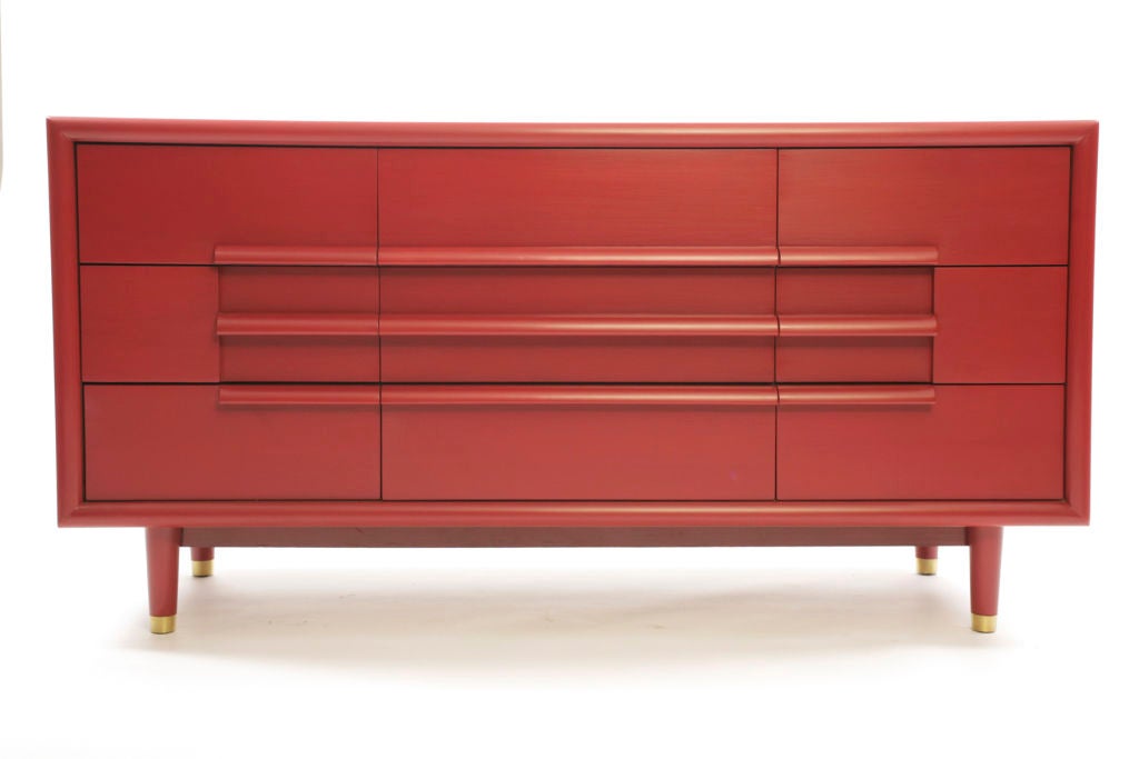Furniture Guild of California Red Lacquered Chest 1