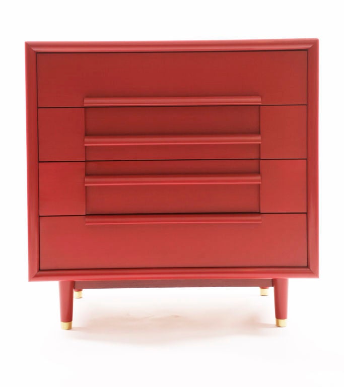 Wood Furniture Guild of California Red Lacquered Dresser