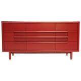 Furniture Guild of California Red Lacquered Dresser