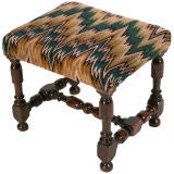 William and Mary Stool in Flamestitch Needlework