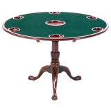 Baize-Lined Circular Card Table