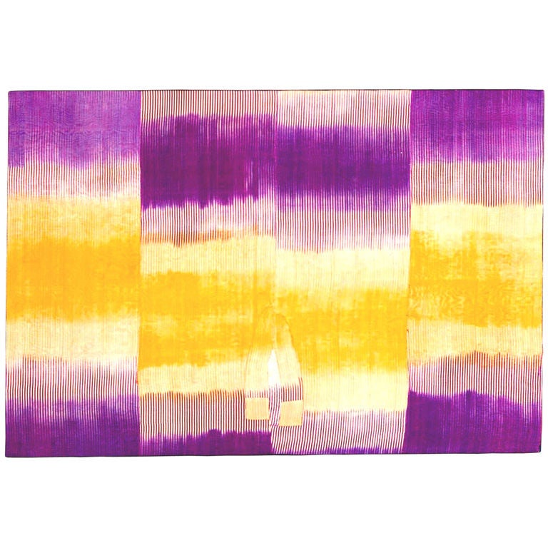 Purple and Gold Ikat For Sale