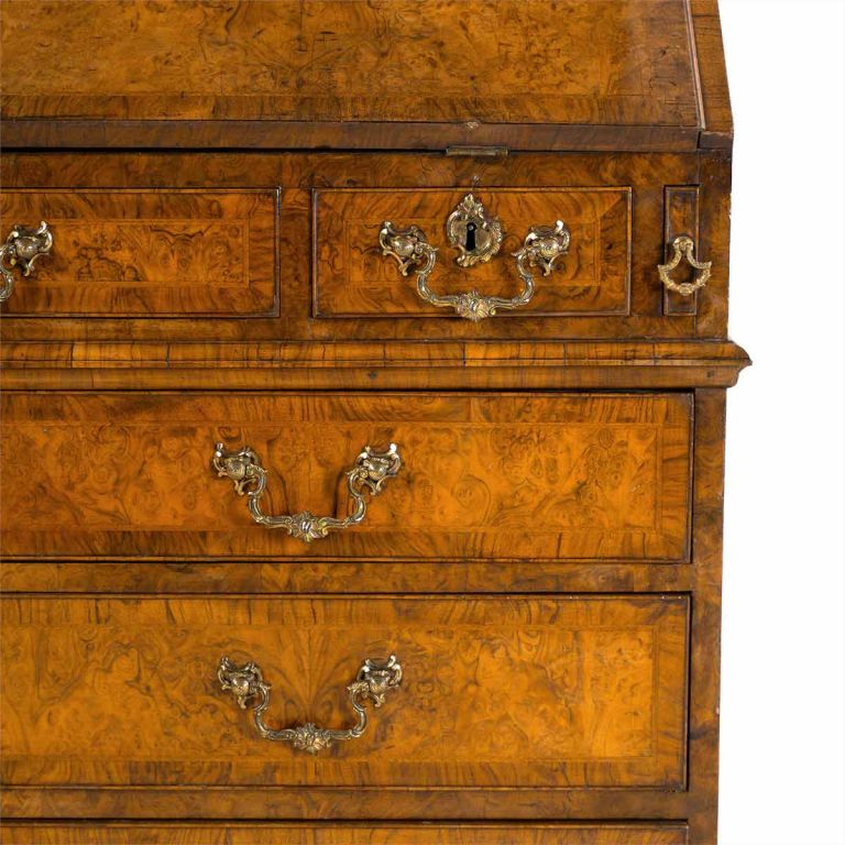 Burl Walnut Bureau Bookcase