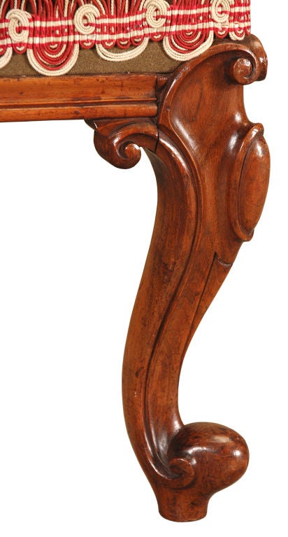 Ottoman with Cabriole Legs