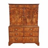 A Queen Anne Period Walnut Cabinet on Chest
