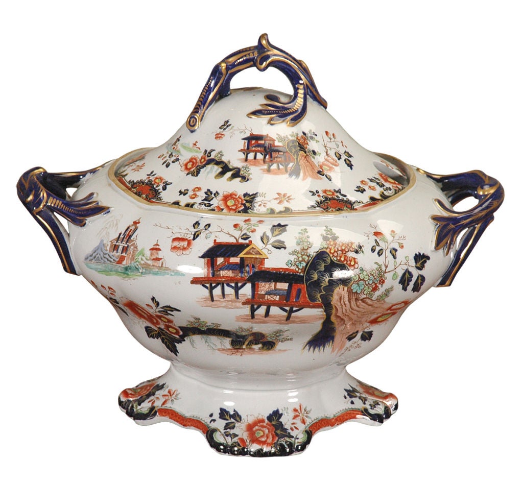 A Large Ironstone Dinner Service by Wood and Bowen