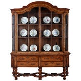 Burl Walnut Dutch Display Cabinet