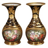 Antique A Pair of Vieux Paris Porcelain Vases