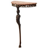 Bronze and Marble Demilune Console