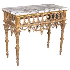 Giltwood Console with Marble Top