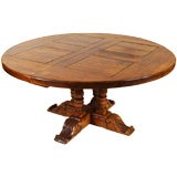Louis XlV style carved beechwood round dining room table
