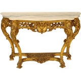 Louis XV style gilt wood console table
