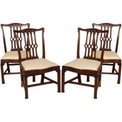 Set of 4 chippendale style side chairs, late 19th century