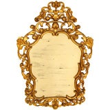 Antique Spanish  baroque style gilt wood mirror