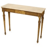 Louis XVl style gilt wood console table