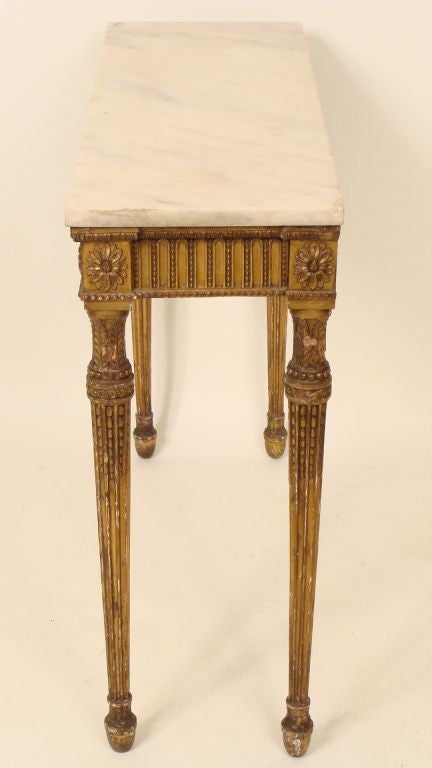 Louis XVl style gilt wood console table