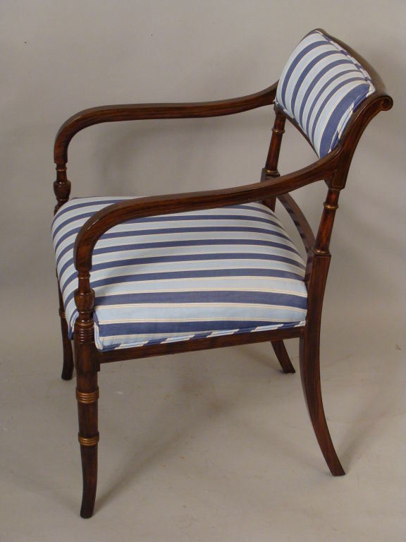 Set of 12 English regency style dining room chairs In Good Condition In Laguna Beach, CA