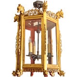 Chinese carved gilt wood lantern