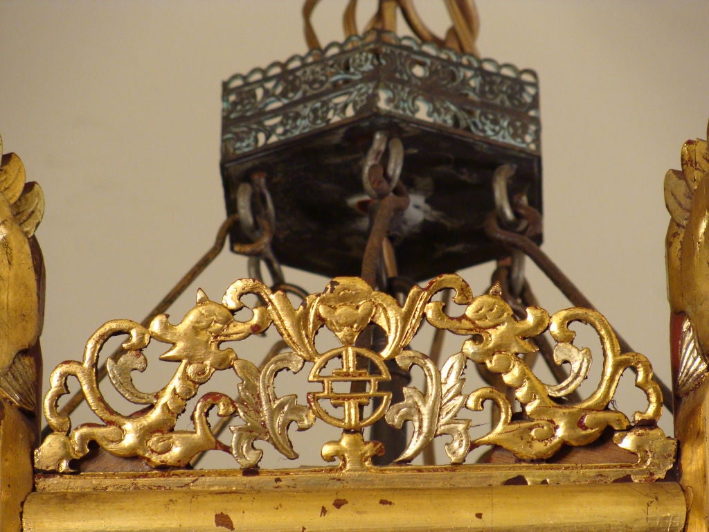 Chinese carved gilt wood lantern
