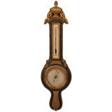Louis XVl painted and partial gilt barometer