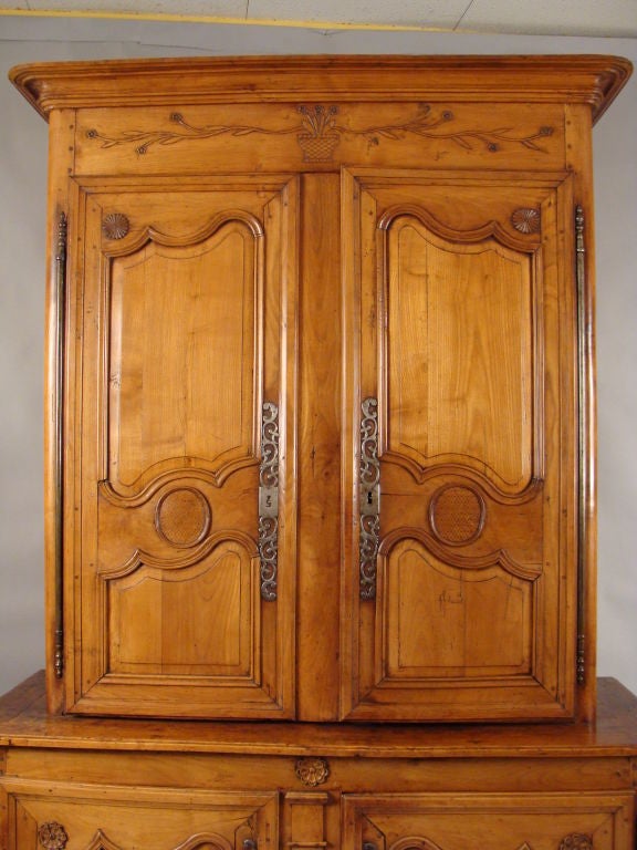 Louis XV provincial fruitwood buffet a deux corps