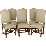 Set of 6 Louis XlV style beechwood dining room chairs
