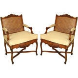 Pair of Regence style armchairs