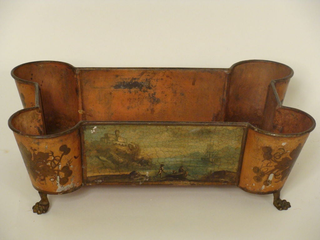French painted tole planter