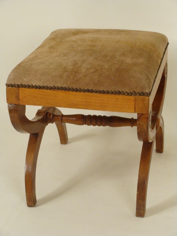 Pair of Italian Directoire fruit wood benches