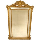 19th century Napoleon lll gilt wood mirror