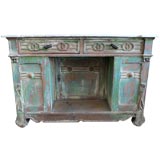 An Art Nouveau Polychrome Kneehole Desk An Art Nouveau Polychrome Kneehole Desk