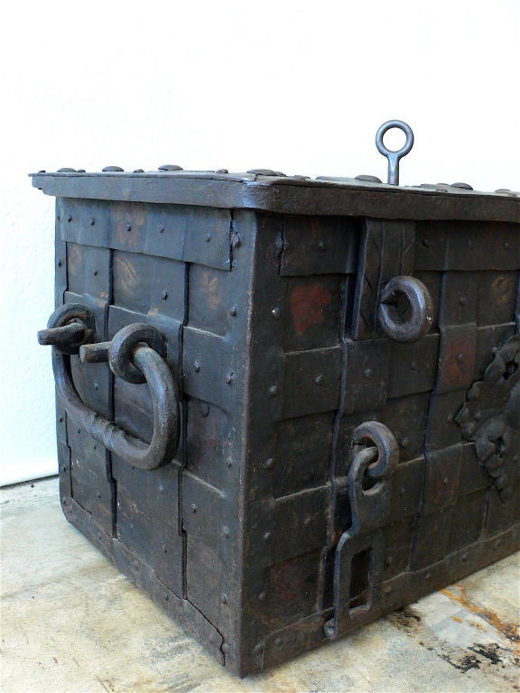 18th Century and Earlier 17th Century Iron Armada Chest