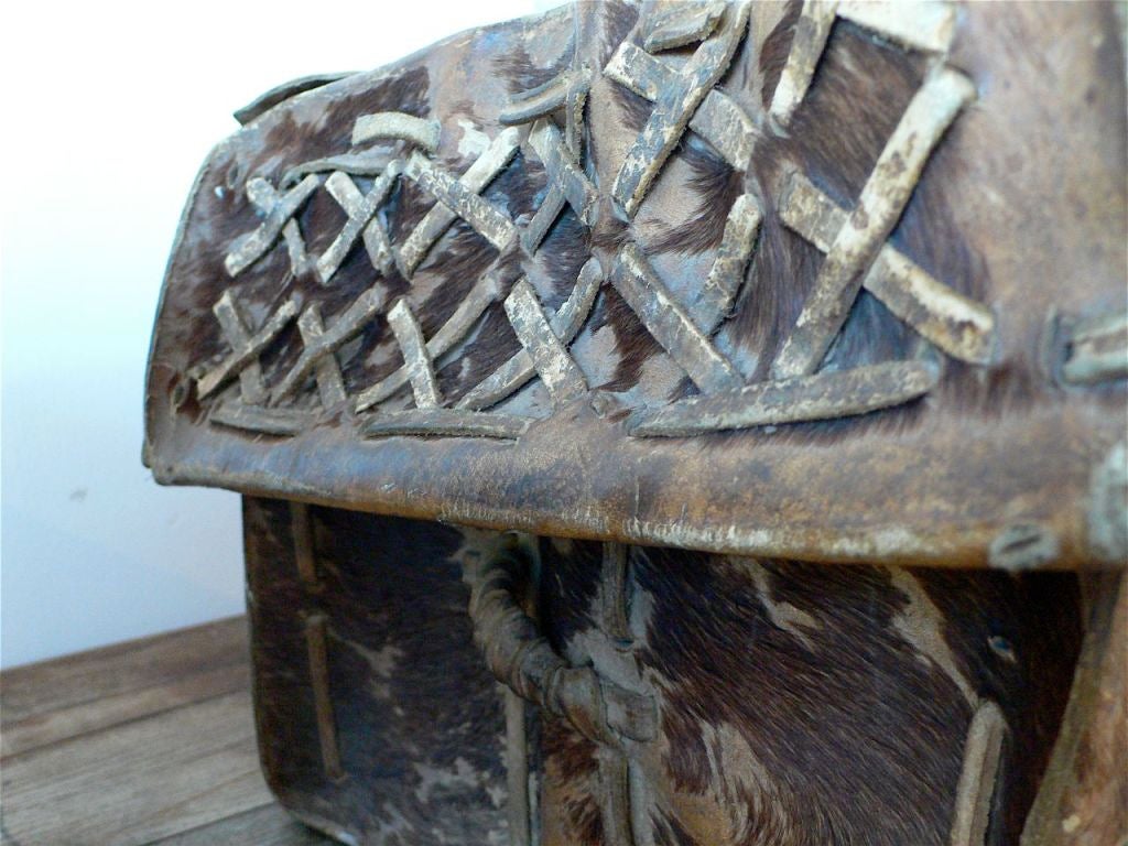 18th Century Horse Hair Traveling Trunk 1
