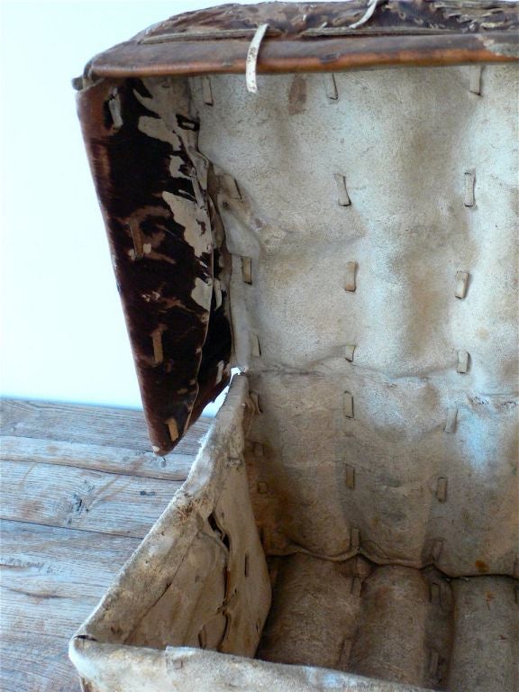 18th Century Horse Hair Traveling Trunk 2
