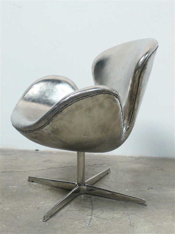 Stainless steel, full scale sculpture of the Swan Chair, by Cheryl Ekstrom, with exclusive permission from the Republic of Fritz Hansen. From Ekstrom's series 