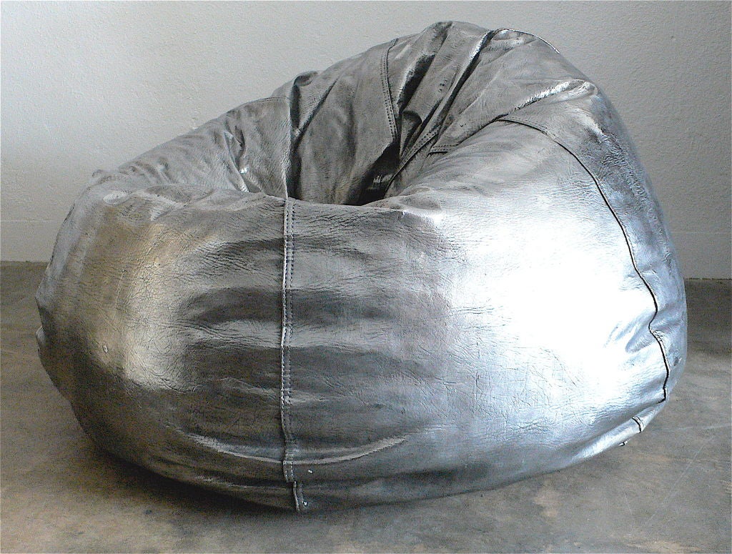 Full scale Bean Bag sculpture in stainless steel by Cheryl Ekstrom. From her series 