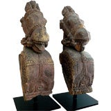 Pair of Carved Horse Heads