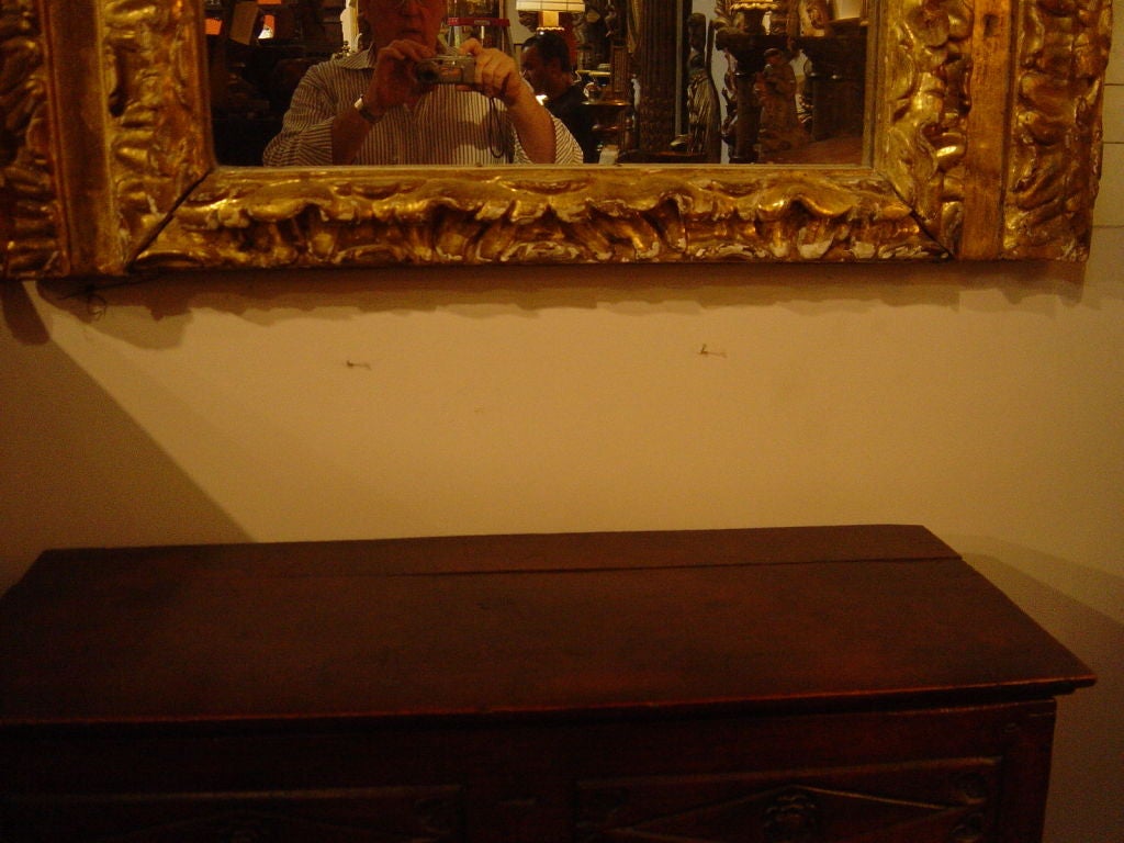 Wood Spanish Colonial Gilt and Polychrome Mirror For Sale