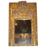 Antique Spanish Colonial Gilt and Polychrome Mirror