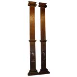 Pair of Carved Oak Architectural Pilasters